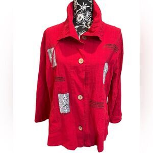 Vintage Sea Breeze of California Red Lightweight Jacket Size Small